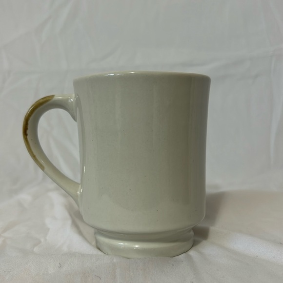 Tree with Fruit Coffee Cup Mug Tea Cup Blue Rim Stylistic Drawing Painted - Picture 4 of 5